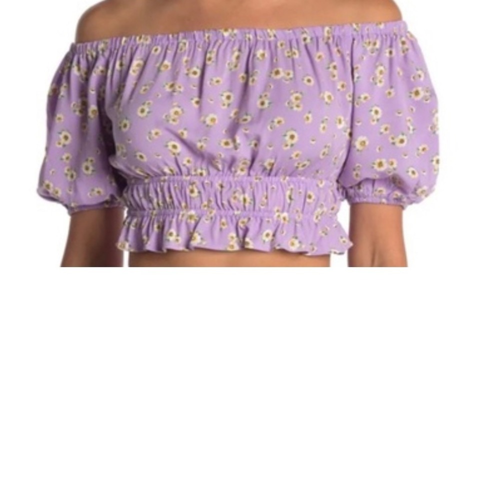 Abound Floral Off Shoulder Sleeve Crop‎ Top S